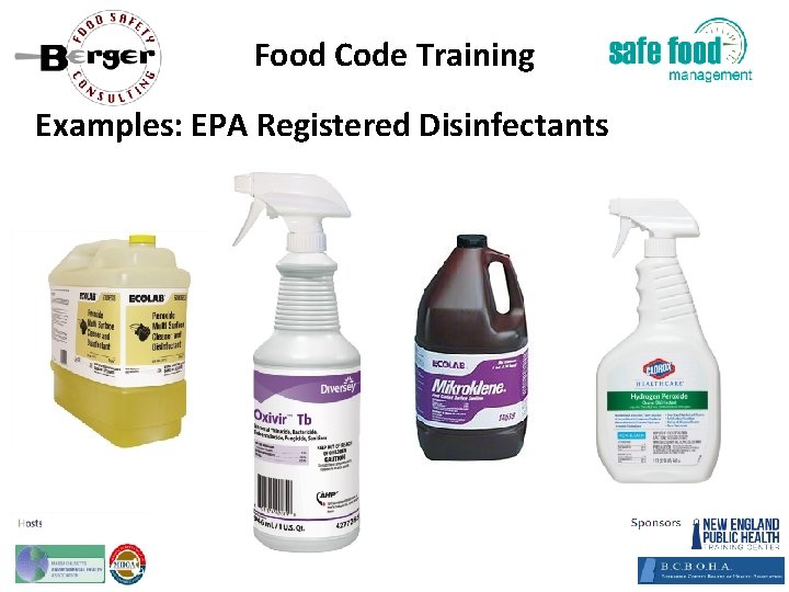 Food Code Training Examples: EPA Registered Disinfectants 