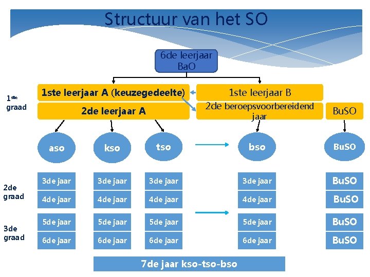 Structuur van het SO 6 de leerjaar Ba. O 1 ste graad 2 de