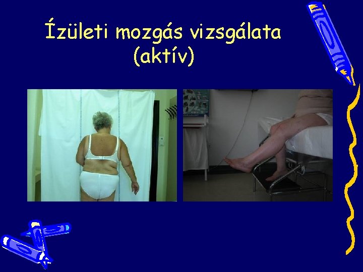 Ízületi mozgás vizsgálata (aktív) Ízületi mozgás vizsgálata (aktív)