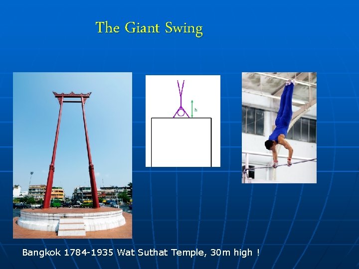 The Giant Swing Bangkok 1784 -1935 Wat Suthat Temple, 30 m high ! 