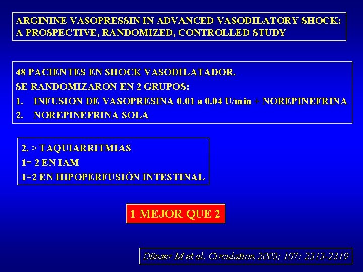 ARGININE VASOPRESSIN IN ADVANCED VASODILATORY SHOCK: A PROSPECTIVE, RANDOMIZED, CONTROLLED STUDY 48 PACIENTES EN