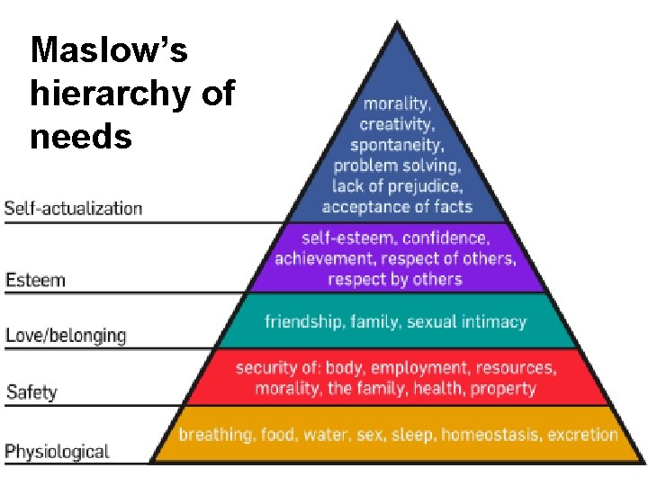 Maslow’s hierarchy of needs 