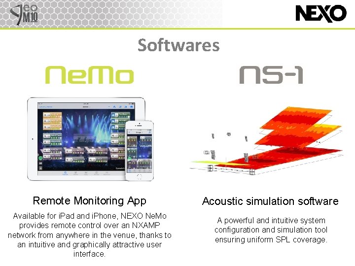 Softwares Remote Monitoring App Available for i. Pad and i. Phone, NEXO Ne. Mo