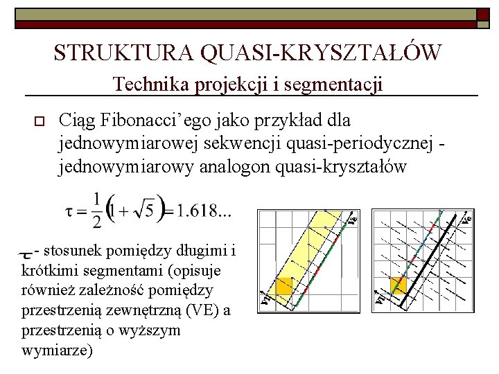 STRUKTURA QUASI-KRYSZTAŁÓW Technika projekcji i segmentacji o Ciąg Fibonacci’ego jako przykład dla jednowymiarowej sekwencji