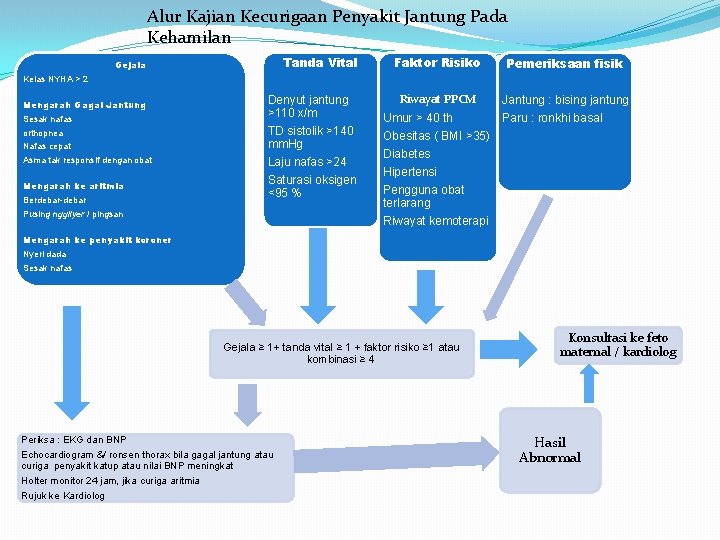 Alur Kajian Kecurigaan Penyakit Jantung Pada Kehamilan Tanda Vital Gejala Faktor Risiko Pemeriksaan fisik