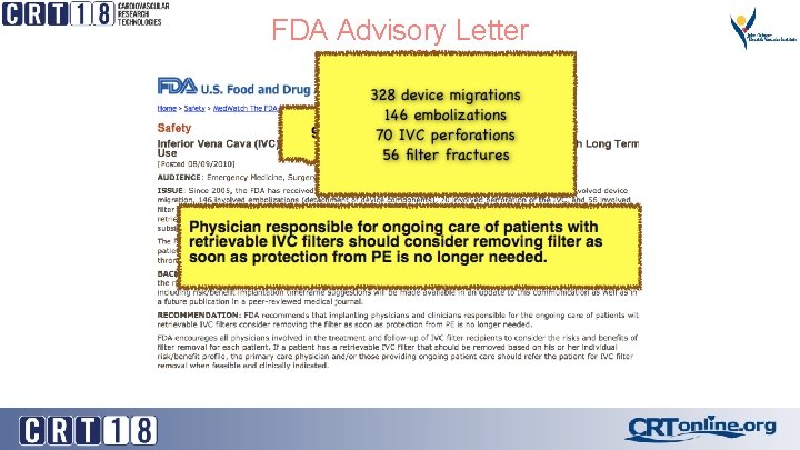 FDA Advisory Letter August 2010 