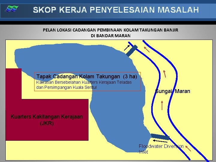 SKOP KERJA PENYELESAIAN MASALAH PELAN LOKASI CADANGAN PEMBINAAN KOLAM TAKUNGAN BANJIR DI BANDAR MARAN