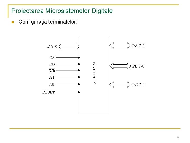 Proiectarea Microsistemelor Digitale n Configuraţia terminalelor: 4 