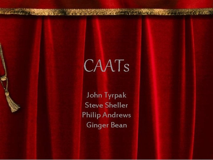 CAATs John Tyrpak Steve Sheller Philip Andrews Ginger Bean 