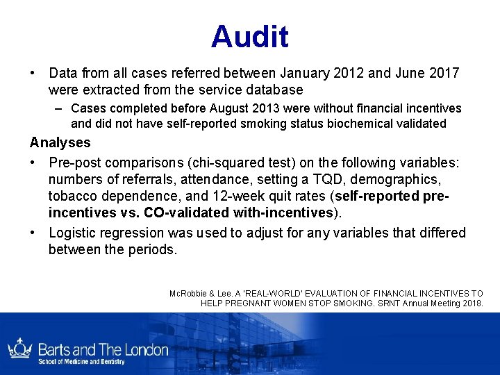 Audit • Data from all cases referred between January 2012 and June 2017 were Audit • Data from all cases referred between January 2012 and June 2017 were