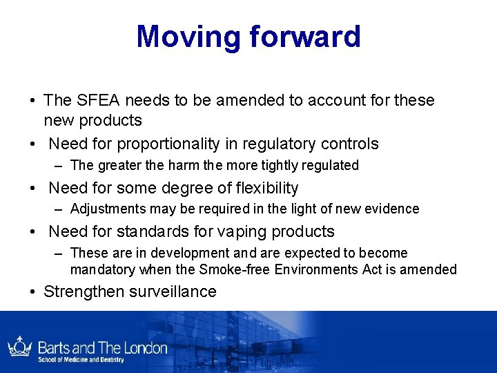 Moving forward • The SFEA needs to be amended to account for these new Moving forward • The SFEA needs to be amended to account for these new