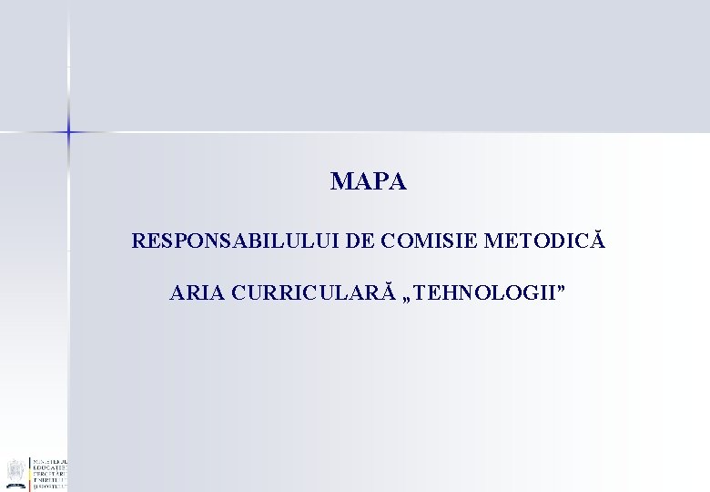 MAPA RESPONSABILULUI DE COMISIE METODICĂ ARIA CURRICULARĂ „TEHNOLOGII” 