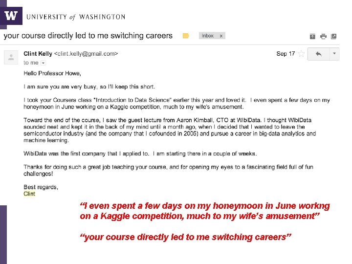 “I even spent a few days on my honeymoon in June workng on a “I even spent a few days on my honeymoon in June workng on a