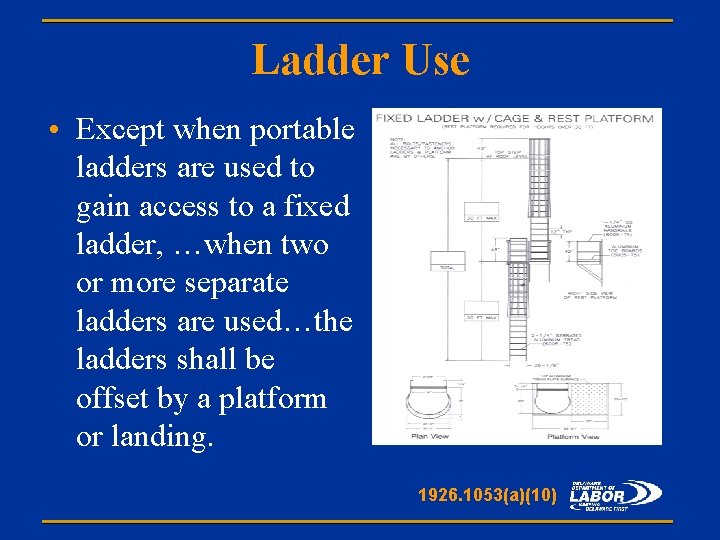 Ladder Use • Except when portable ladders are used to gain access to a