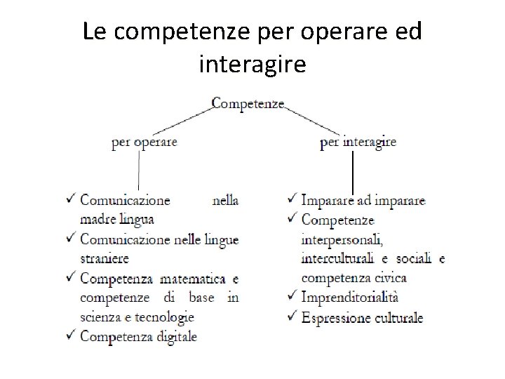 Le competenze per operare ed interagire 