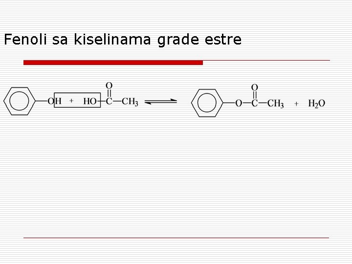 Fenoli sa kiselinama grade estre 