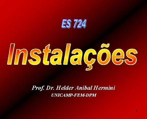 Prof. Dr. Helder Anibal Hermini UNICAMP-FEM-DPM 1 