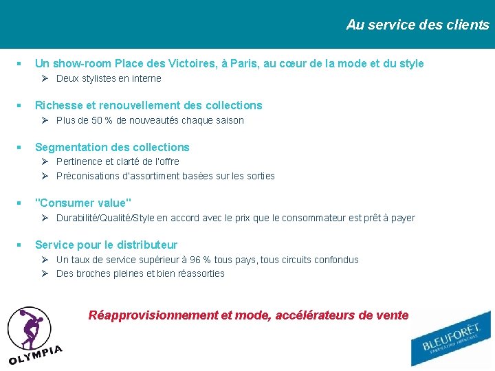 Au service des clients Un show-room Place des Victoires, à Paris, au cœur de