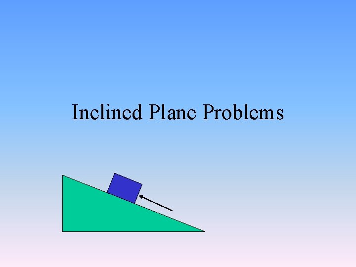 Inclined Plane Problems 