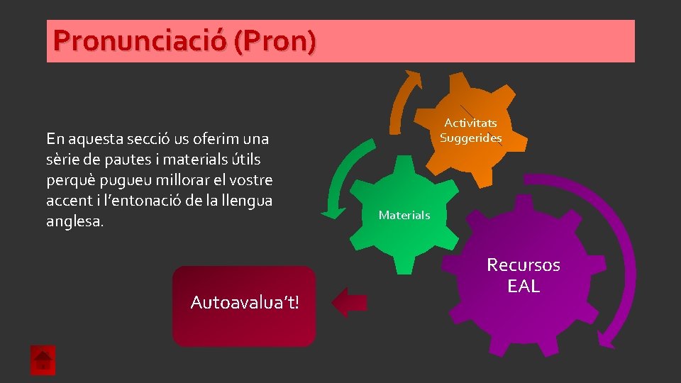 Pronunciació (Pron) En aquesta secció us oferim una sèrie de pautes i materials útils