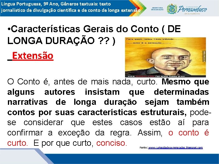 Língua Portuguesa, 9º Ano, Gêneros textuais: texto jornalístico de divulgação científica e de conto