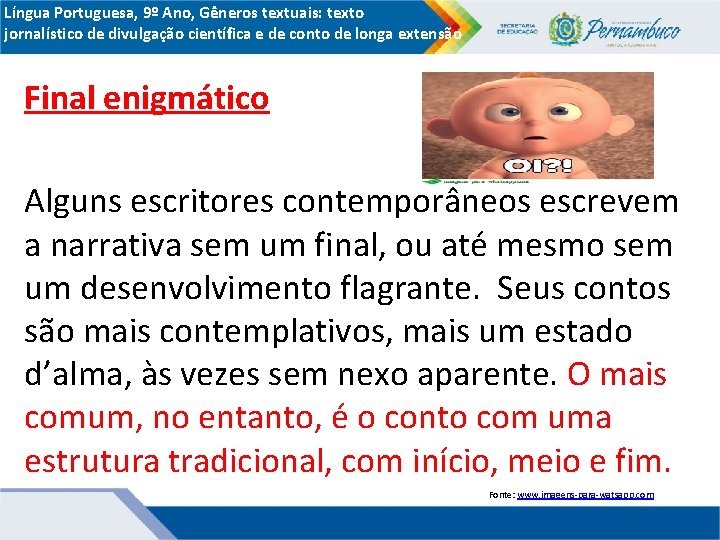 Língua Portuguesa, 9º Ano, Gêneros textuais: texto jornalístico de divulgação científica e de conto