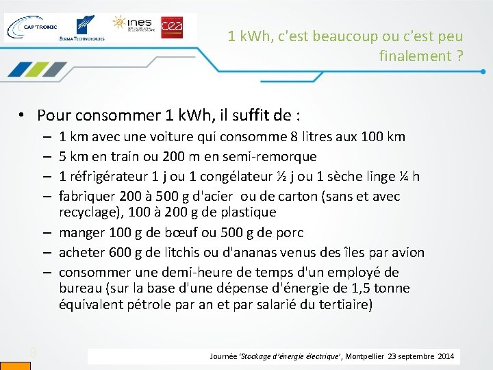 1 k. Wh, c'est beaucoup ou c'est peu finalement ? • Pour consommer 1