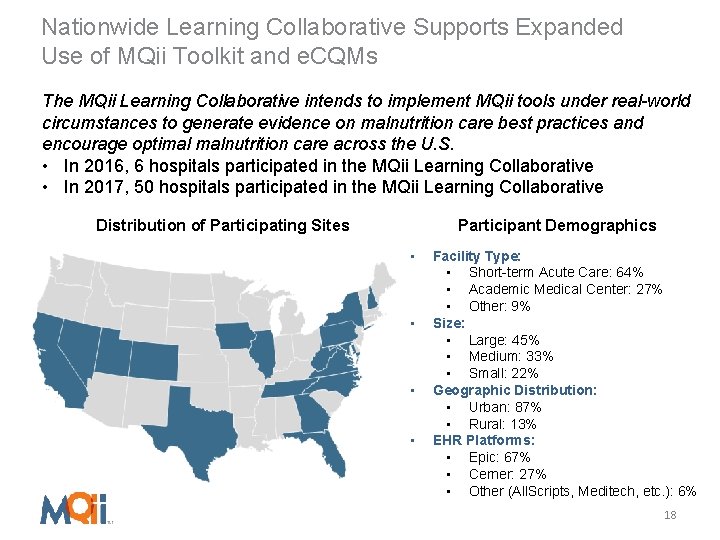 Nationwide Learning Collaborative Supports Expanded Use of MQii Toolkit and e. CQMs The MQii