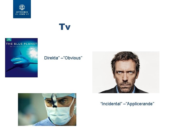 Tv Direkta” –”Obvious” “Incidental” –”Applicerande” 