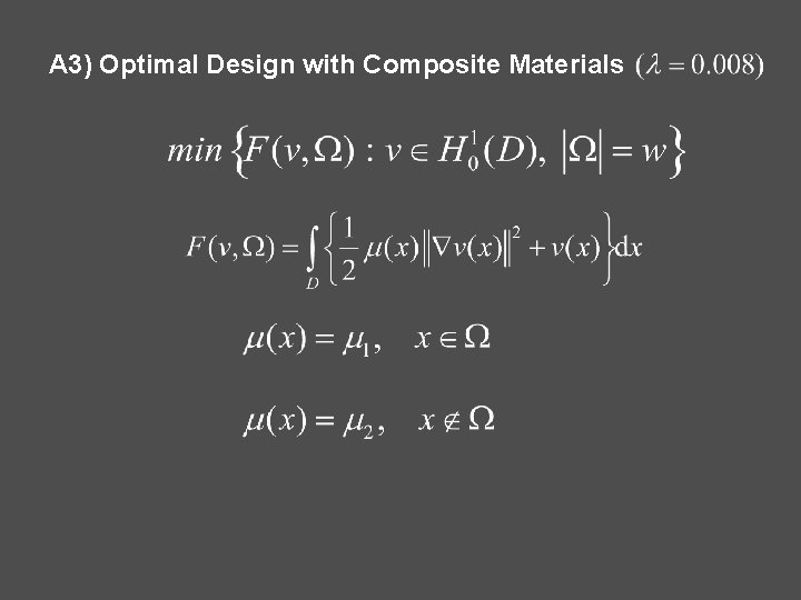 A 3) Optimal Design with Composite Materials 