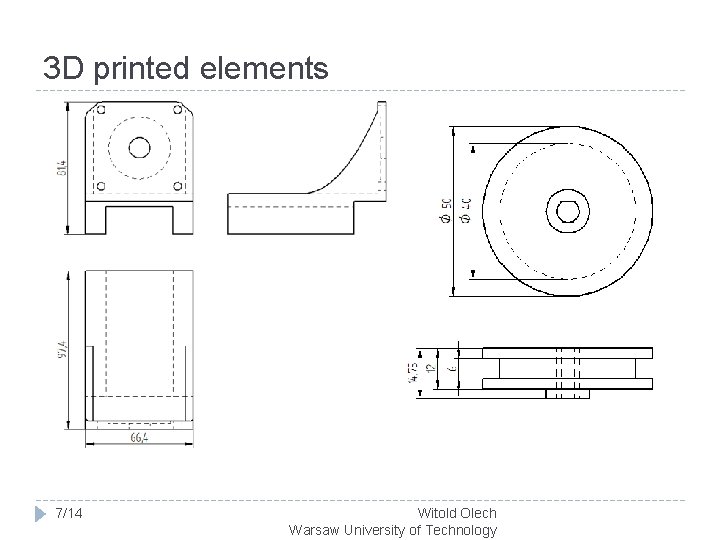 3 D printed elements 7/14 Witold Olech Warsaw University of Technology 