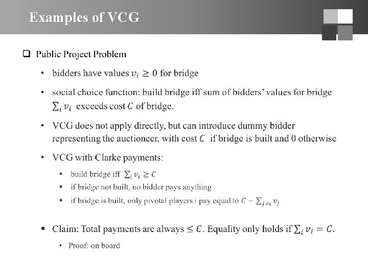 Examples of VCG q 