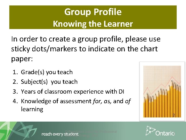 Group Profile Knowing the Learner In order to create a group profile, please use