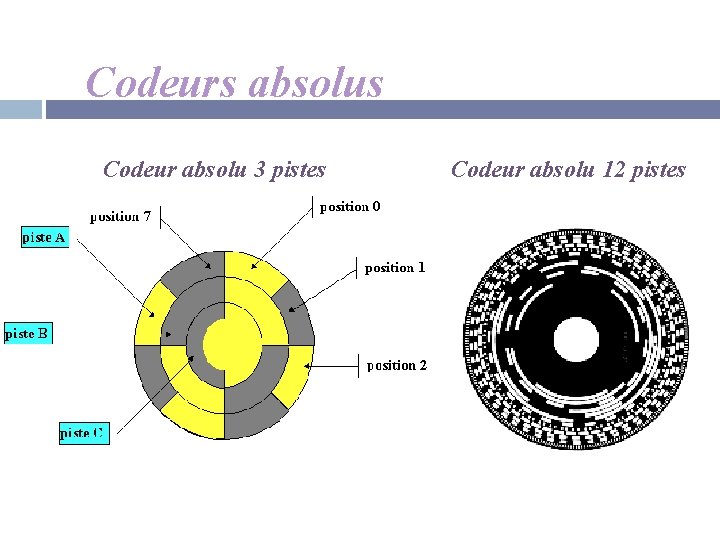 Codeurs absolus Codeur absolu 3 pistes Codeur absolu 12 pistes 