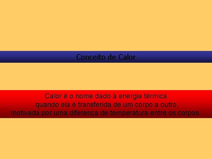 Conceito de Calor é o nome dado à energia térmica quando ela é transferida