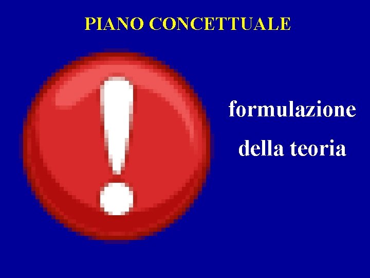 PIANO CONCETTUALE formulazione della teoria 