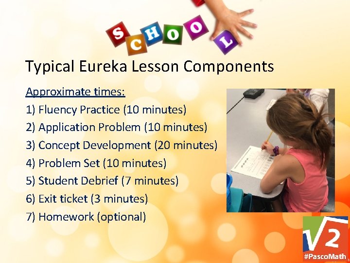 Typical Eureka Lesson Components Approximate times: 1) Fluency Practice (10 minutes) 2) Application Problem