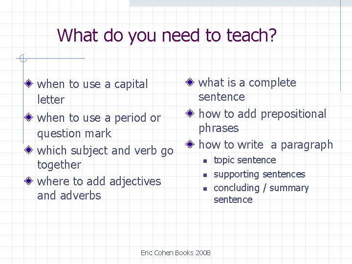 What do you need to teach? when to use a capital letter when to What do you need to teach? when to use a capital letter when to