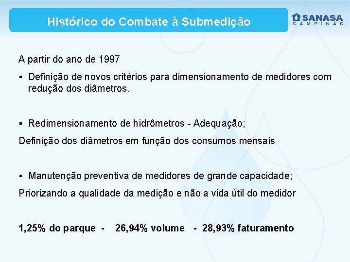 Histórico do Combate à Submedição A partir do ano de 1997 § Definição de