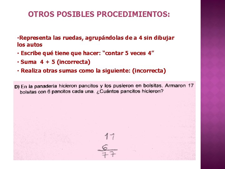 OTROS POSIBLES PROCEDIMIENTOS: • Representa las ruedas, agrupándolas de a 4 sin dibujar los