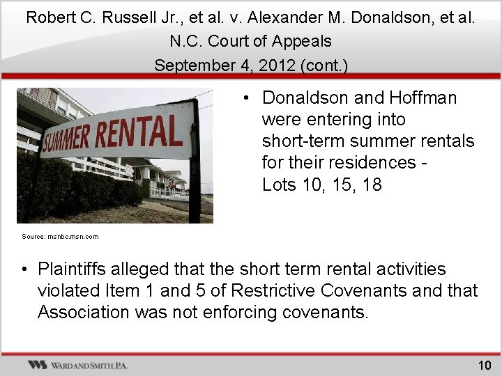 Robert C. Russell Jr. , et al. v. Alexander M. Donaldson, et al. N. Robert C. Russell Jr. , et al. v. Alexander M. Donaldson, et al. N.