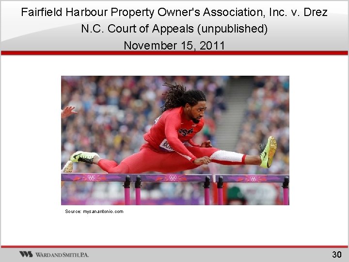 Fairfield Harbour Property Owner's Association, Inc. v. Drez N. C. Court of Appeals (unpublished) Fairfield Harbour Property Owner's Association, Inc. v. Drez N. C. Court of Appeals (unpublished)