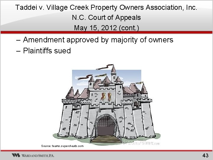 Taddei v. Village Creek Property Owners Association, Inc. N. C. Court of Appeals May Taddei v. Village Creek Property Owners Association, Inc. N. C. Court of Appeals May