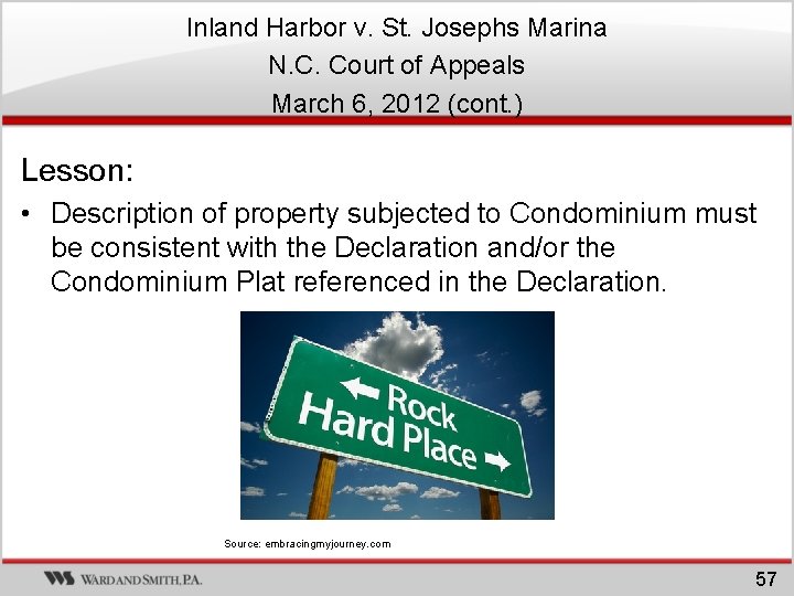 Inland Harbor v. St. Josephs Marina N. C. Court of Appeals March 6, 2012 Inland Harbor v. St. Josephs Marina N. C. Court of Appeals March 6, 2012