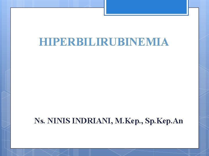 HIPERBILIRUBINEMIA Ns. NINIS INDRIANI, M. Kep. , Sp. Kep. An 