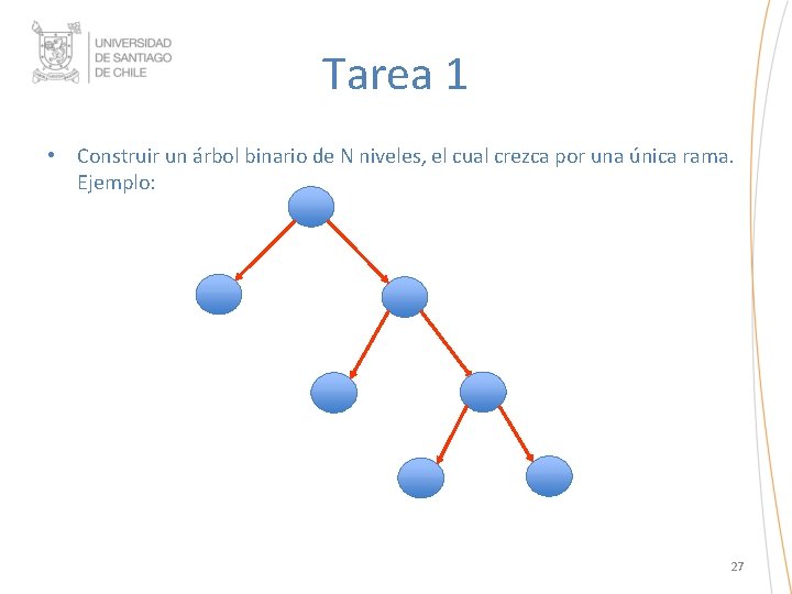 Tarea 1 • Construir un árbol binario de N niveles, el cual crezca por