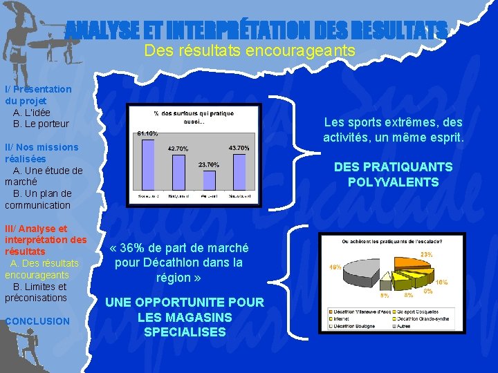 ANALYSE ET INTERPRÉTATION DES RESULTATS Des résultats encourageants I/ Présentation du projet A. L’idée