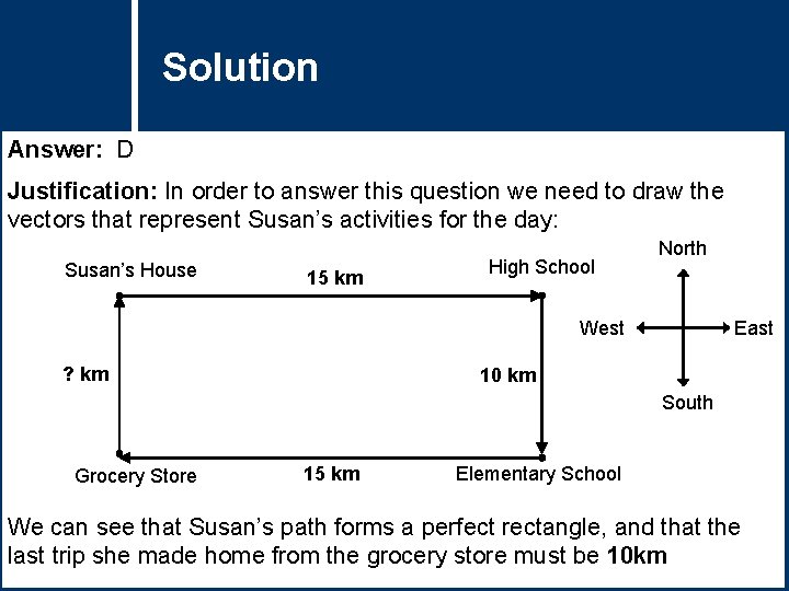 Solution Question Title Answer: D Justification: In order to answer this question we need