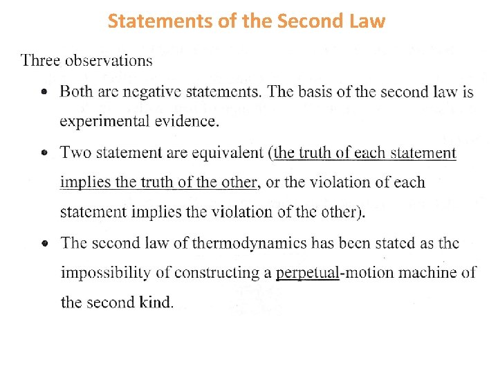 Statements of the Second Law 