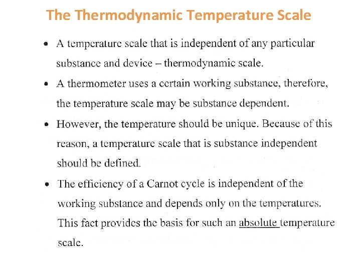 The Thermodynamic Temperature Scale 